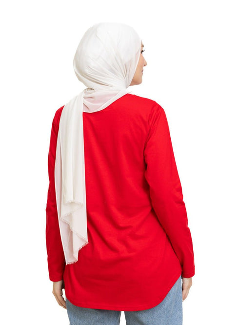Racing Red Printed Long - Sleeve Design 4 - Khotwh